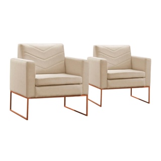 Conjunto - 2 Poltronas Apolo Luxo Base Bronze Castellar em Oferta na Shopee