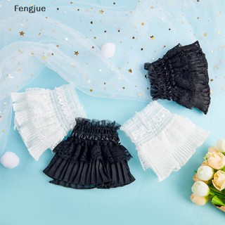 Fengjue Mangas Destacáveis Falsas Algemas Femininas De Renda Fina Pregueada Manga Flare Rufos Pulseira Blusa Decorativa BR