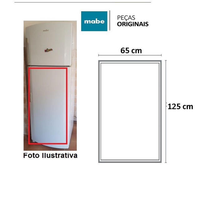Borracha Para Geladeira Mabe Remb480 - Inferior