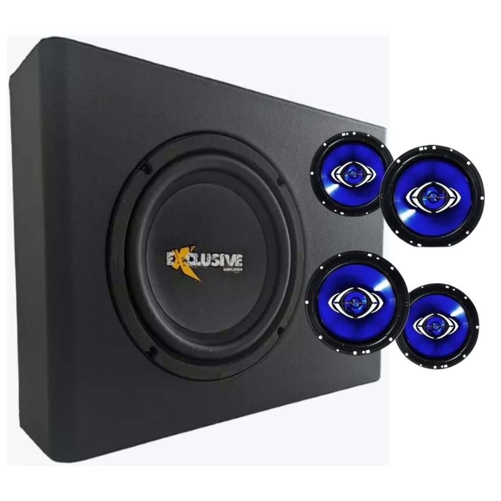 Kit Caixa Amplificada Slim  2000wrms Exclusive C/ 2 Par Cm6