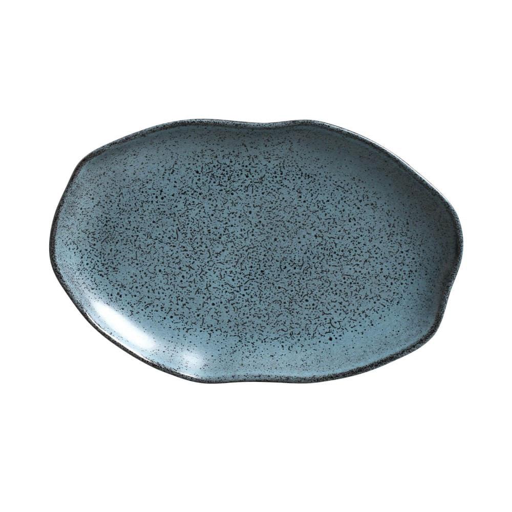 Travessa Oval Bio Stoneware Orgânica Petroleo Night Sky 30cm Ceramica Gratinar e Servir Porto Brasil - Home & Living