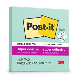 Bloco de notas super adesivas Post-it menta 76x76mm 90 folhas 3M