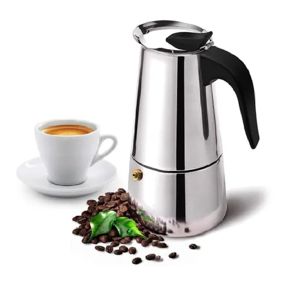 Cafeteira Italiana Expresso 4,6 e 9 Xícaras Inox Com Filtro