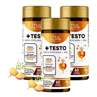 3un Maca Peruana E Zma + Testo 180caps +energia Mix Nutri