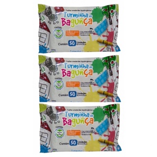 Kit com 3 Turminha da Bagunça Toalhas Umedecidas Extratos Naturais em Oferta na Shopee