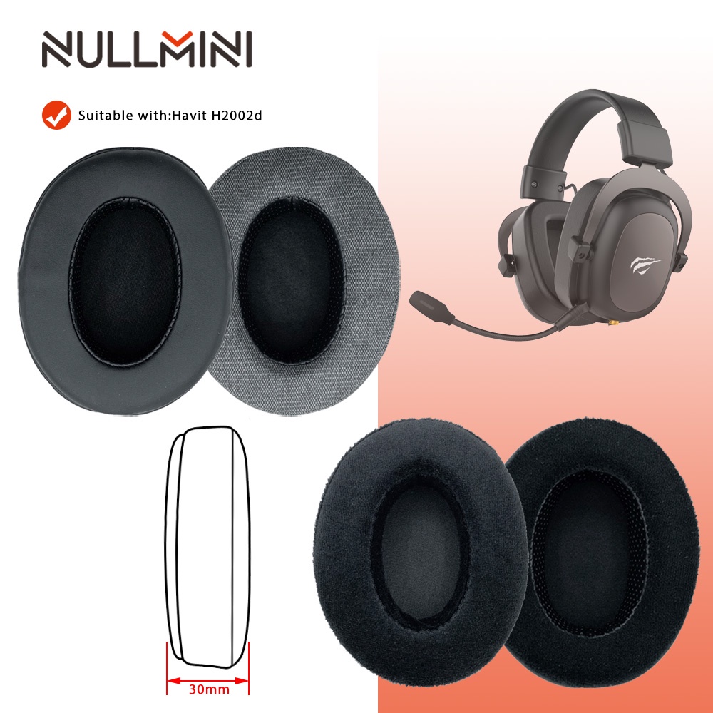 NullMini Earpads De Substituição Para Fones De Ouvido Havit H2002d Com Manga De Couro De Veludo Earmuff