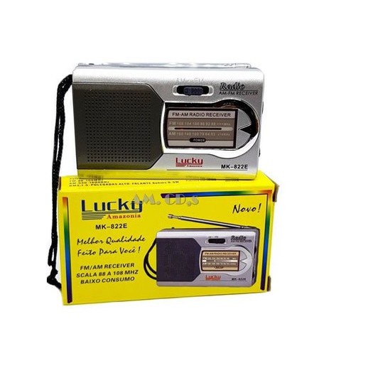 Mini Rádio Bolso Portátil Stereo Am Fm LUCKY AMAZONIA-822E em Oferta na Shopee