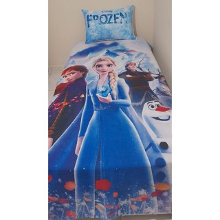 Lençol Cobre Leito Solteiro + Fronha FROZEN