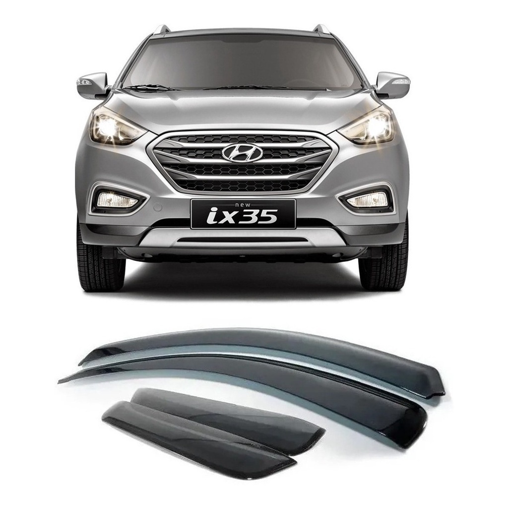 Calha De Chuva Defletor Hyundai Ix35 2011 A 2021 4 Portas Fume Ecoflex 16.001A