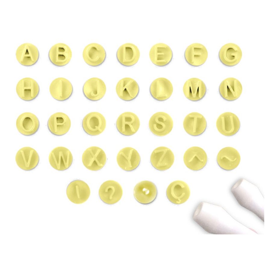 Kit Carimbos Letras - BlueStar - Rizzo Confeitaria em Oferta na Shopee