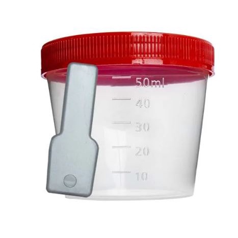 COLETOR 80ML (BOX) TRANS. TAMPA VERM. - C/PA