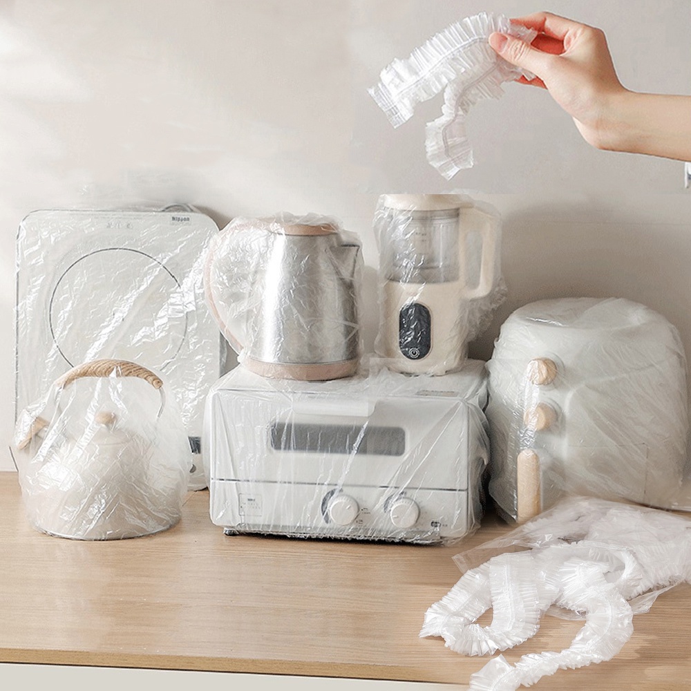 10Pcs Saco Protetor De Embalagem Elástica Extra Grande Espessada/Eletrodomésticos Capas De Poeira/Capa Descartável De Insetos De Cozinha Transparentes De Capacidade em Oferta na Shopee