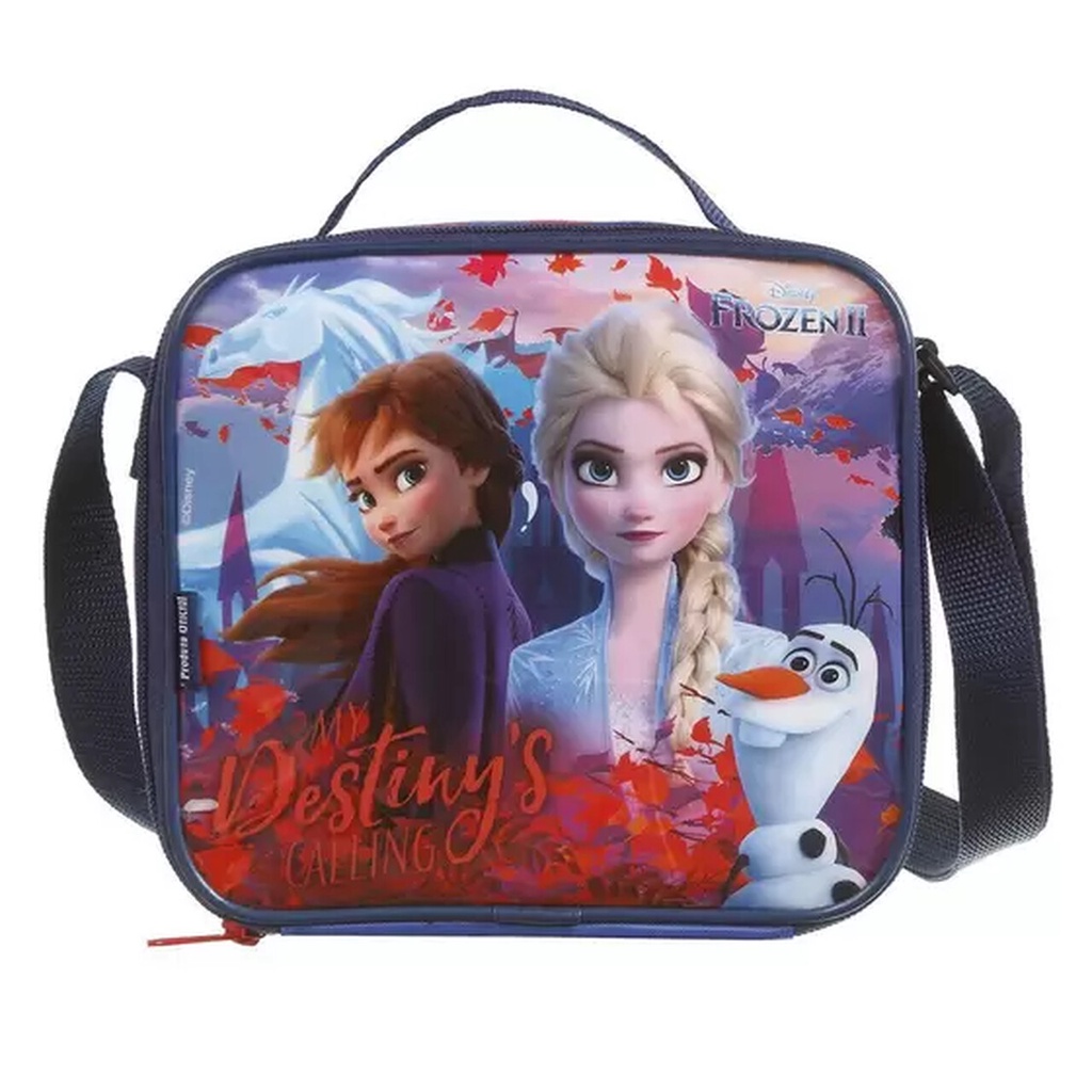 Lancheira Termina Grande C/ Alça Frozen 2 Azul - DERMIWIL