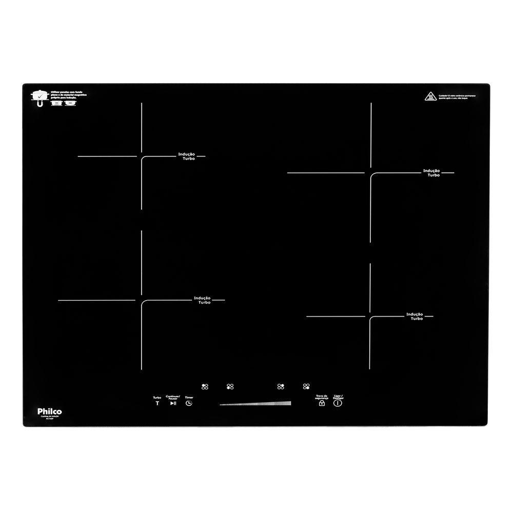 Fogão Cooktop De Indução Philco PCT40P 4 Bocas Turbo Touch 9 Níveis de Potência