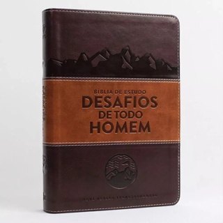 Bíblia De Estudo Desafios De Todo Homem Marrom em Oferta na Shopee