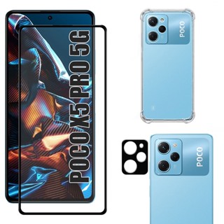 Kit Para Poco X5 Pro 5g | Película 3D - Capa Anti Shock - Película da Câmera 3D