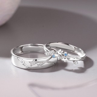 Acompanhado Por Um Casal De Estrelas Anel De Homens E Mulheres , Par Frescas Incrustadas De Diamante Chuva De Meteoros
