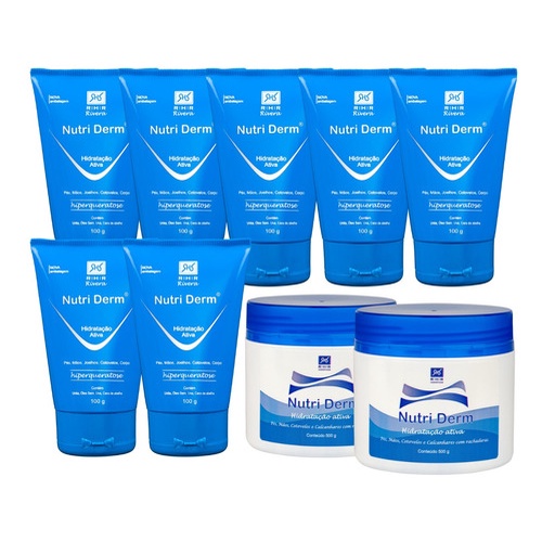 Kit 7 Creme Hidratante Nutri Derm 100gr + 2 Nutri Derm 500gr