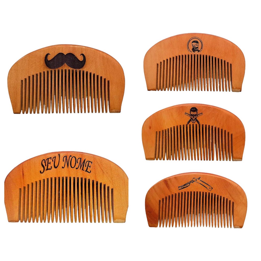 Pente de Madeira Para Barba e Bigode Personalizado com Sua Logo Estilo Elegância em Oferta na Shopee
