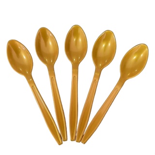 Colher Acrílica Reforçada Sopa Master Dourada - 50 unid em Oferta na Shopee