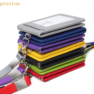 Porta-Crachá PRESTON Feminino Couro PU Moda Alça De Pescoço Masculina Capa Para Cartões De Ônibus De Negócios em Oferta na Shopee