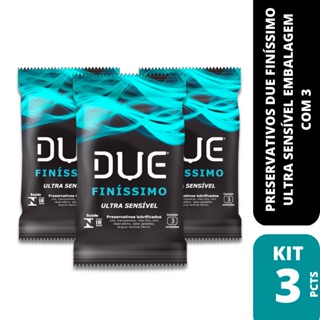 Kit Com 3 Pacotes Preservativo Due Finissimo 3un Cada