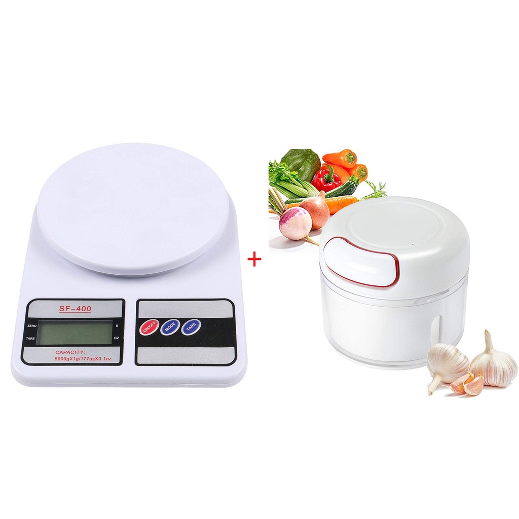 Kit Balança de Cozinha até 10kg +Processador 170 ml Triturador
