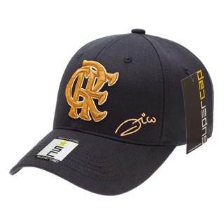 Boné Flamengo Zico CRF Dourado Aba Curva