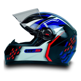 Capacete Para Moto Gt-5 Vermelho E Azul Estilo Tamanho 56 em Oferta na Shopee