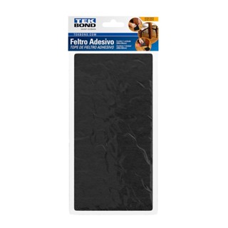 Feltro protetor adesivo retângular preto 200mm x 100mm - tekbond