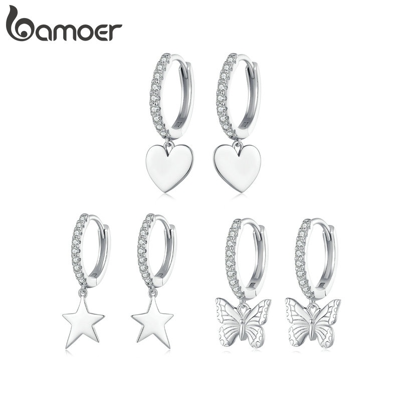 Bamoer Estrela Simples E Brincos Borboleta Jóias De Moda Para Mulheres YIE234 - Fashion Accessories