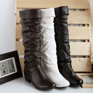 Botas Martin de cano alto Botas longas Botas brancas de cano longo preto