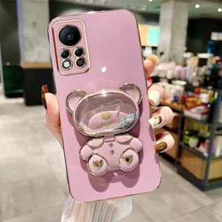Caixa De Proteção Para Câmera Infinix Hot 11s Nfc/X6812 X6812B Suporte Estrela De Fluido De Rolamento De Desenho Animado TPU Galvanizado De Silicone Macia