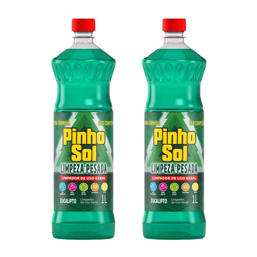 Kit com 2 Limpador Diluível Pinho Sol Limpeza Pesada Eucalipto 1L Cada em Oferta na Shopee