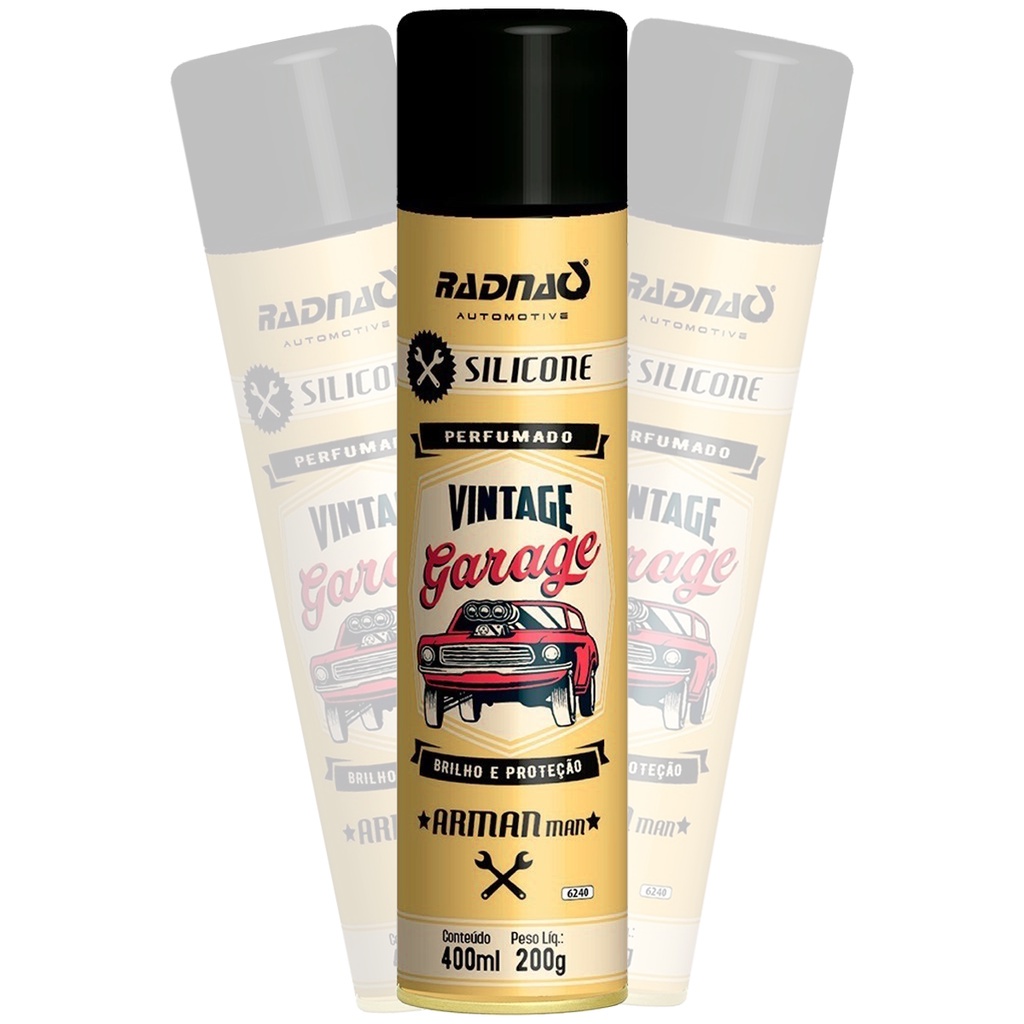 Silicone Spray Perfumado Automotivo Garage Arman Man Rosa Radnaq 400ml