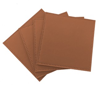 Porta Copo Kit Apoio de Copo em Couro Sintético Caramelo
