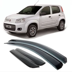 Calha Defletor de Chuva Fumê Jg Completo Para O Fiat Novo Uno - Ano De Aplicação 2010 À 2018 - 4 Portas