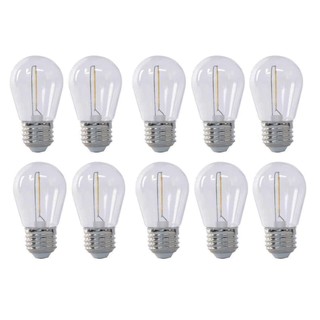 Kit com 10 Lâmpada de Filamento Bolinha S14 E27 LED 1W Âmbar 2200K Para Varal de Luzes Externo IP66