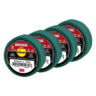 Kit 4 Fitas Isolantes Imperial Verde 18mmx10m 750v 3M em Oferta na Shopee