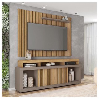 Rack E Painel Para TV até 70 Polegadas Marrom Sun Caemmun em Oferta na Shopee
