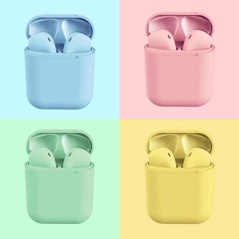 Fone de ouvido embutido sem fio Bluetooth i12 Tws Inpods Macaron