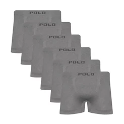 Kit 6 Cueca Box de Microfibra Polo Star Cinza