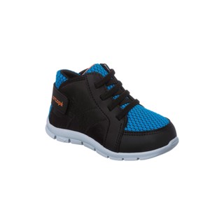 Tênis Cano Alto Infantil Masculino Ortopé Eva Baby Detalhe Tecido Azul e Preto