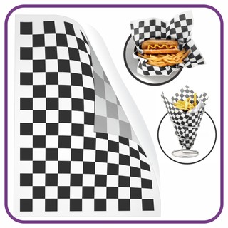 Papel Acoplado - Quadriculado Preto Xadrez - (500 Unidades)