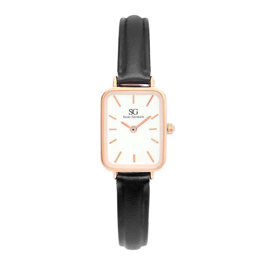 Relógio Feminino Preto Square Murray Rosé Gold - Fundo Branco