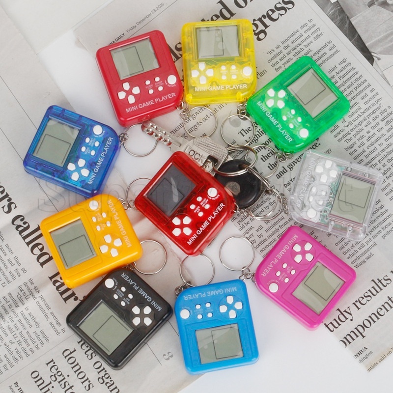 [Featured] Nostalgic Tetris Game Toy Anéis Chaveiros Acessórios Porta-Chaves Ornamento/Cute Pocket Mini Machine Keychain/Backpack Pendant De Jogo Portátil /