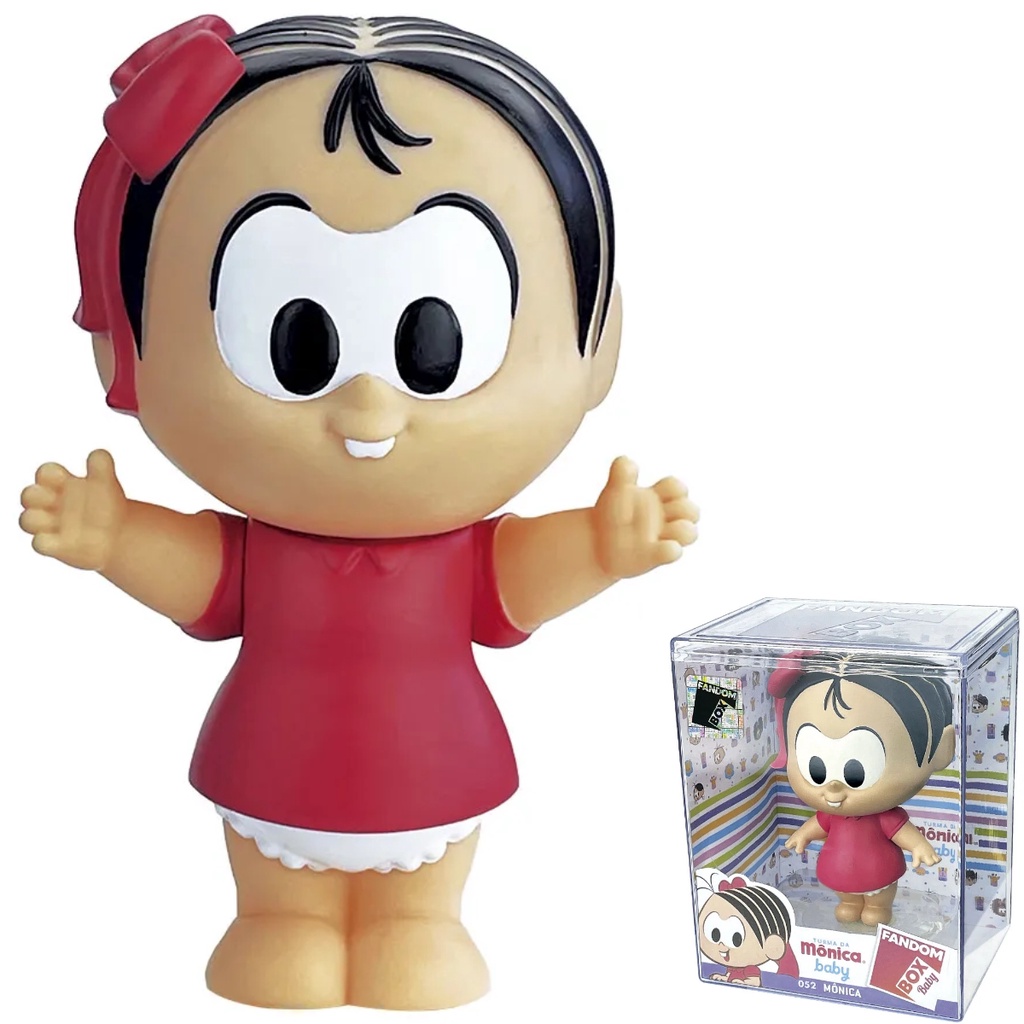 Boneco Figura Colecionável com Box Expositor Turma da Mônica