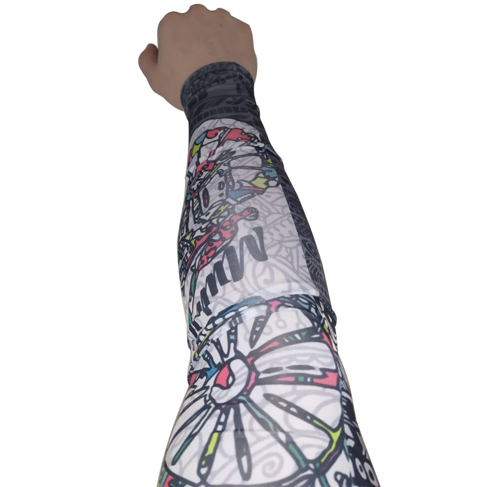 Par de Manguito Muhu Bike Arte Preta Estilo 2 Moto Mangote Manga Proteção Solar Para Braços Esportivo Unissex Proteção Solar UV50+ Segunda Pele
