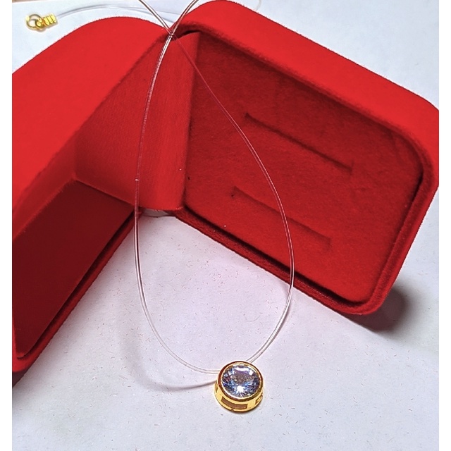 Colar Gargantilha Fio Nylon com Pingente Ponto de Luz Zircônia Cristal Folheado Ouro 18k  Dourado Moda Feminina