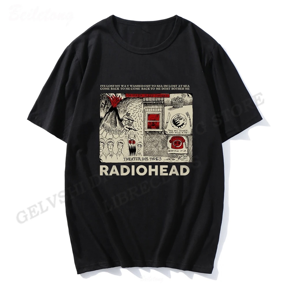 Camiseta Radiohead Vintage Rock Anime Oversize